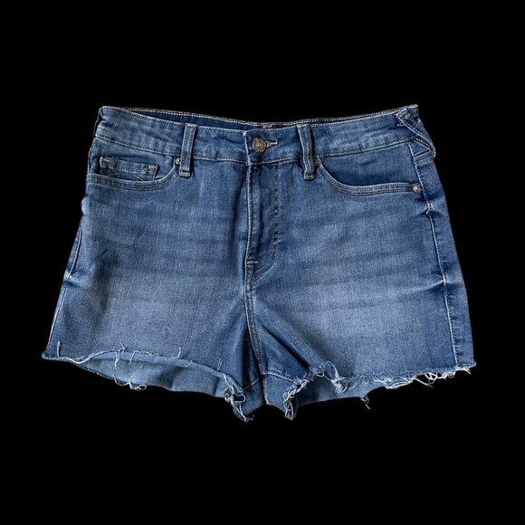True Religion Shorts Womens Denim Raw Hem Size 29 Maisie Blue Jean Cut Off - Picture 2 of 10